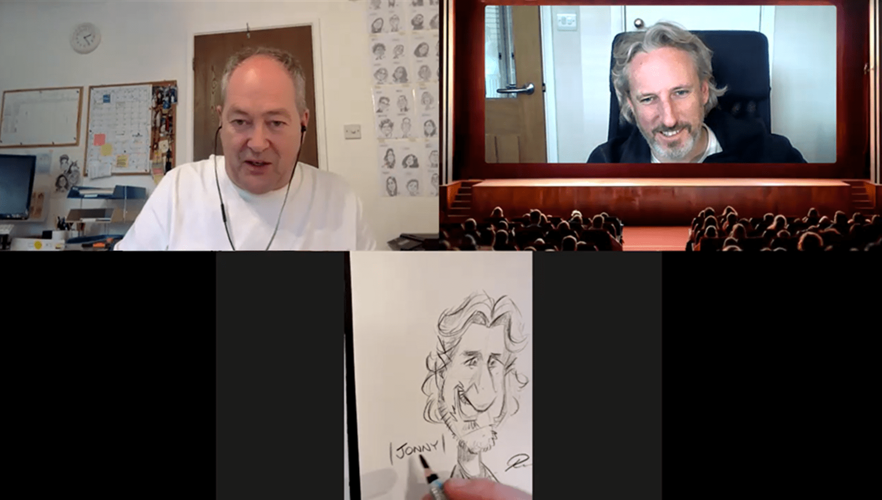Live online caricatures for events